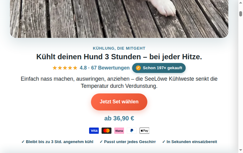 Kaufbox mit Trust-Elementen