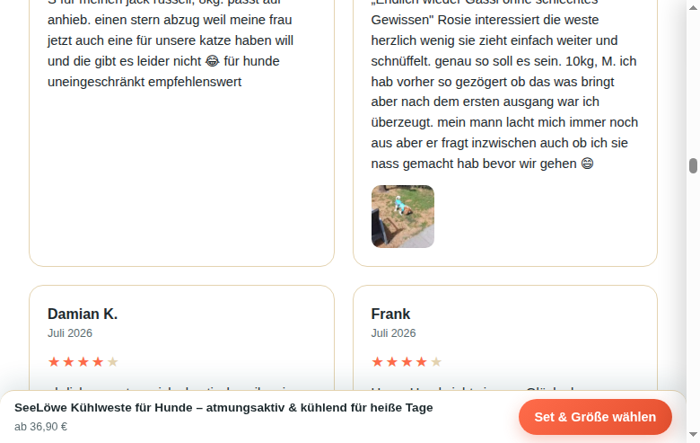 Bewertungssystem mit echten Kundenfotos